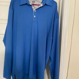adidas Men’s Long Sleeve Royal Blue Polo Shirt